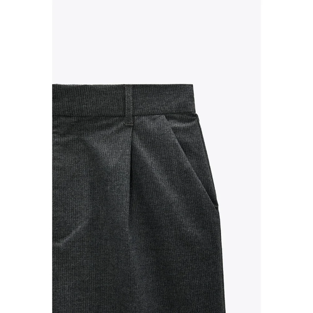 Zara Gray Pinstriped Bermuda Shorts (NWT)